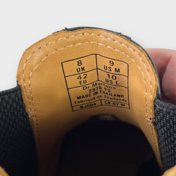 Dr. Martens 2976 Yellow Stitch Smooth Leather Chelsea Boots in Black Women's 10 - Picture 8 of 9